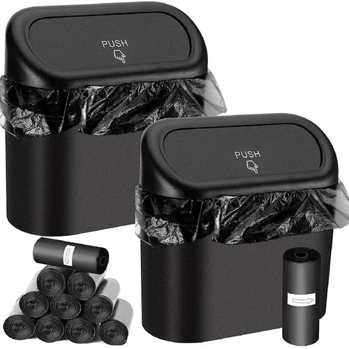 Car Trash Can (With Lid) Contains 60 (300) Garbage Bags, Small Car Trash Can, Leak-Proof Mini Car Accessories